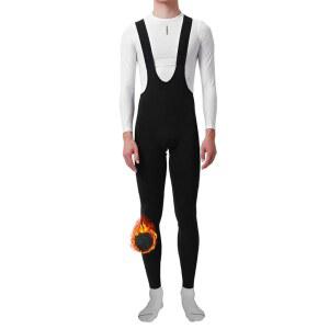 남성용 인바이크 사이클링 턱받이 바지 3D 패딩 플리스 안감 로드 바이크 팬츠 포켓이 있는 보온 자전거용