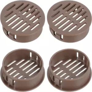 uxcell 원형 소핏 통풍구 2인치 4Pcs 브라운 플라스틱 50mm 커버 - 에어 그릴 욕실 사무실 주방 캐비닛
