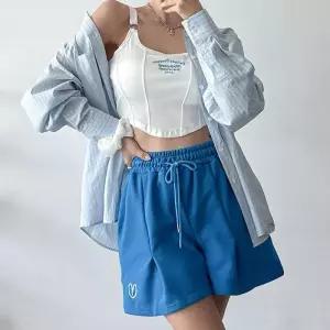 [다잇템]여자 넓은 트랙수트 귀여운 하트숏팬츠 반바지 (32349360A)