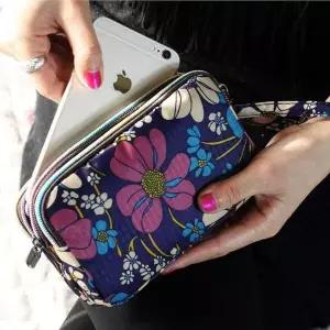 가방 스트랩 사각 수납 지퍼 파우치 3중 휴대폰파우치 예쁜파우치