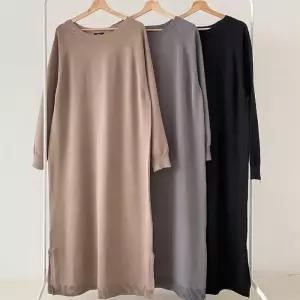 빅사이즈니트원피스 T447L412 베이직라운드루즈원피스 AR (28277548A)