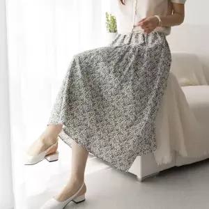 [다잇템]여자 봄맞이 티어드 꽃치마 면원단 롱스커트 (32200947A)