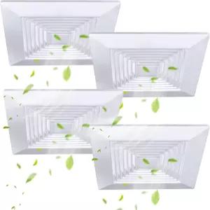 Mkhaslri 4개 배기 욕실 천장 팬 9 x 인치 그릴 스프링 플라스틱 교체 통풍구 커버 벽걸이 사각 환기를