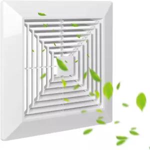 흰색 1피스(9인치 x 9인치) 욕실 배기 팬 커버(스프링 사각 천장 또는 벽 장착 그릴 에어 디퓨저 다이버터