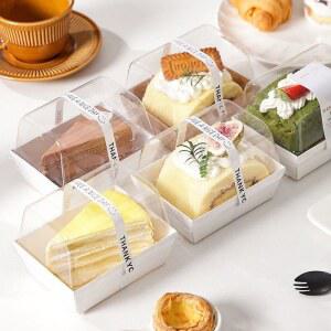 조각 케익 상자 00개 박스 세트 롤케이크 용기 선물 디저트 A 포장 포크