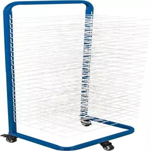 미국 미술 공급 교실 및 스튜디오를 위한 25개의 선반 아트 건조대 - 이동식 바퀴 벽걸이형 탈착식 스택