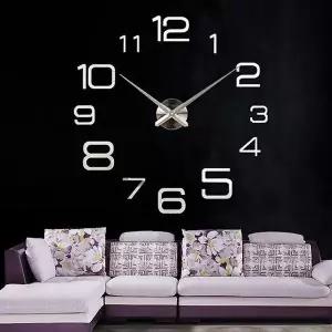 [하프클럽/셀러허브]3D 입체디자인 무소음 볼륨 숫자 벽시계-블랙/실버