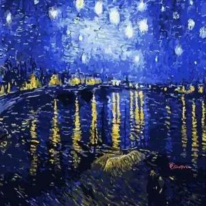 피포페인팅 론강의별밤 고흐의 DIY명화그리기def525