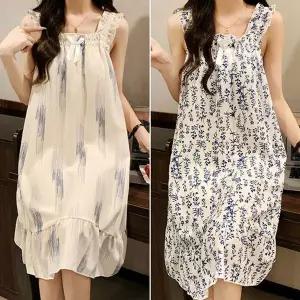 [에이치플러스몰]컬러 골프가운 샤워가운 면잠옷 원피스 가슴패드내장형