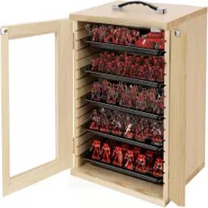 수집품용 WELIDAY 미니어처 보관 케이스 자석 문이 있는 디스플레이 및 6개의 트레이 클리어 뷰 운반