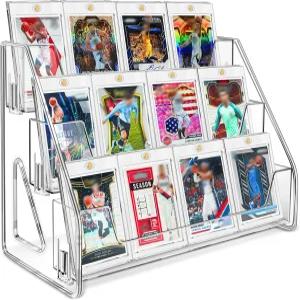 마그네틱 카드 홀더 3단 디스플레이 스탠드 투명 아크릴 트레이딩 스포츠
