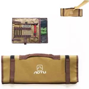 Jaugufii 텐트 말뚝 보관 가방 롤백 접지 네일 및 캠핑 해머용 헤비 듀티 옥스포드 폴리에스터 케이스