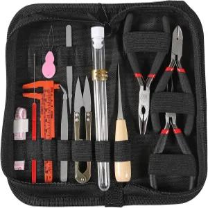 보석 공예 및 수리를 위한 지퍼 보관 케이스가 포함된 D-FLIFE 19pcs 제작 도구 키트 (19pcs)