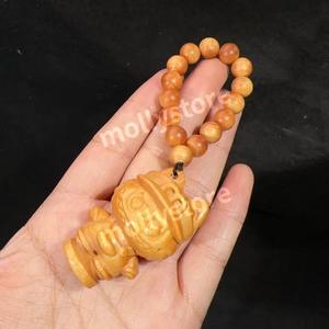 라부부 우드 피규어 나무 조각상 염주 가방고리 키링