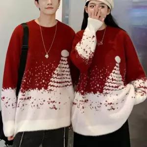 커플룩 니트 스웨터 긴팔 파티룩 남녀공용 시밀러룩 뜨게