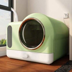 고양이 자동 화장실 배변통 스마트 탈취 청소 대형 화이트