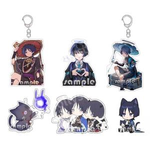 원신 방랑자 고양이 아크릴 키링 가방고리 키체인