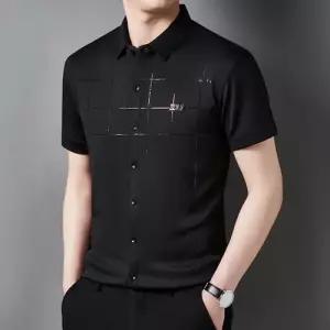 남성 여름 핫픽스판상의 셔츠 빅사이즈 반팔 데이트룩 솔리드 남방 프린트 얇은 인기1