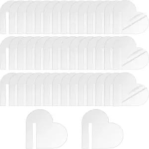 uxcell 60개 아크릴 음료 태그 파티 하트 모양 빈 샴페인 와인 잔 이름 웨딩 바 장식용 DIY 참 클리어