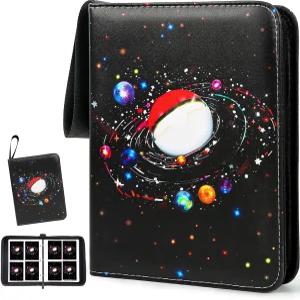 탈착식 슬리브 50개가 있는 400 포켓 트레이딩 카드 바인더 휴대용 지퍼 홀더 MTG TCG 스포츠 게임 카드를