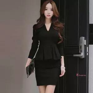 미니원피스 라인 브이넥 프릴 가을 슬림핏 하객 H 파티룩wxy943