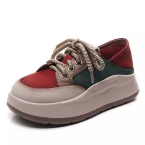 여친 가을 캐주얼 키높이 어울리는 MN 콤비 화 슈즈 소가죽 플랫 폼 OOTD3