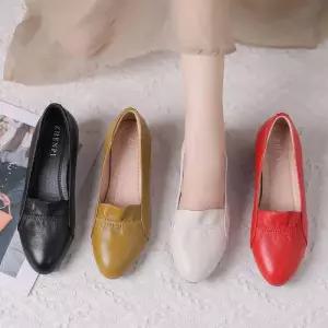 여사친 사계절 단화 봄가을 진구두 통굽 소프트 웨지힐 MN 플랫 OOTD3