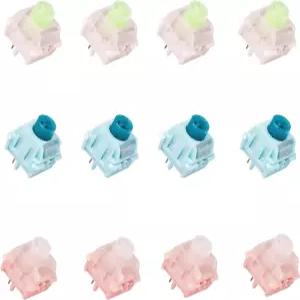 OOCTPK 칠키 WS 빅럭키 키보드 스위치 5핀 기계식 클릭 선형 촉각 공장 사전 윤활 키 MX 12Pcs (멀티컬러)