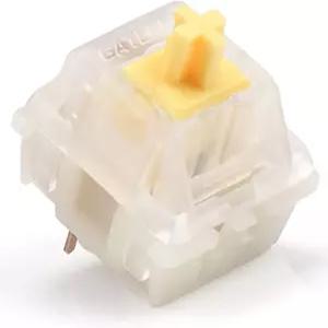 GATERON 캡 밀키 옐로우 키보드 스위치 MX 기계식 키보드용 RGB LED 선형 프리 윤활 5핀 50gf 키