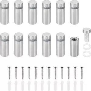 파티킬 1/2 x 1.2 인치 표지판 고정 나사 12 세트 스테인리스 스틸 벽 장착 하드웨어 광고 유리 못 아크릴