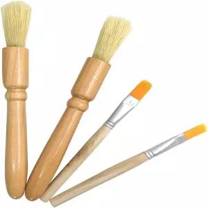 커피 그라인더 브러시 4팩 및 파스타 메이커용 DanziX 나무 청소 브러시-2 사이즈