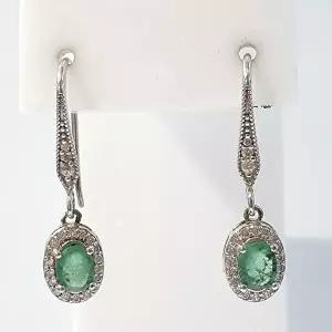 [셀러허브 패션][블루케이] A급 그린에메랄드 원석 귀걸이211212-05n (46776427)