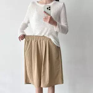 [신상오픈런]여성 나일론 대형 큐롯 여름 반바지 밴딩 버뮤다 (38292985)