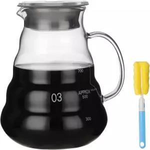 드립 커피 메이커용 유리 서버 스탠다드 카라페 뚜껑이 있는 포트 투명 03 800ml(27온스)