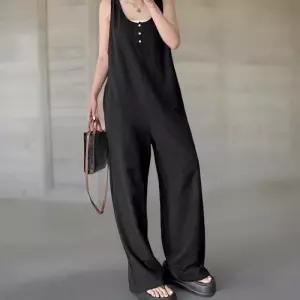 [신상오픈런]여성 여름 유넥 민소매 점프수트 박시핏 휴가룩 (38284343)