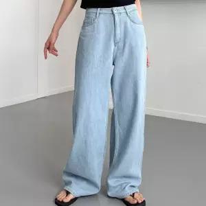 [신상오픈런]여성 여름 루즈핏 일자 청바지 연청 와이드 팬츠 (36231919)