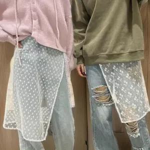 [신상오픈런]여성 미디 시스루 레이어드 스커트 리본 스트랩 조절 (32330688)