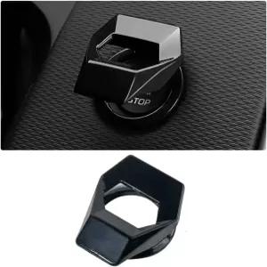 엔진 시동/정지 버튼 커버 탄소 섬유 아연 합금 자동차 파워 컨트롤 트림 푸시 투 스타트 키 점화 보호