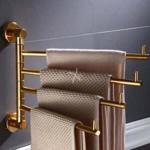 무타공 수건 타올걸이 욕실 회전형 화장실 수건걸이 확장형 접착식 그레이 회전 골드 화이트