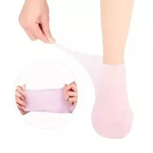 실리콘 보습 양말 발 뒷꿈치 보습 관리 핑크