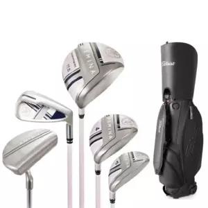 야마하 타이틀리스트 페미나 여성용 풀세트 골프 블랙 휠캐디백