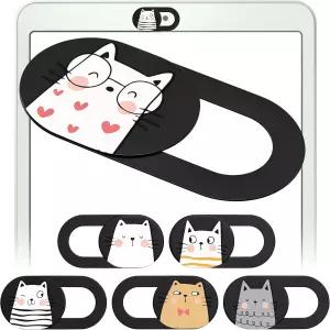 MESMOS 웹캠 커버 슬라이드 여성을 위한 고양이 애호가 선물 테마 상품 엄마 노트북 카메라 귀여운 (소형)