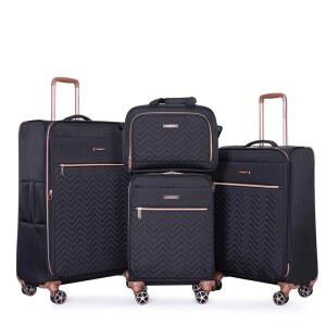 트래블하우스 러기지 세트, 소프트사이드 캐리어 4피스(16/20/24/28), 더플 트래블백이 있는 확장형 경량 더블 스피너 휠이 수트케이스