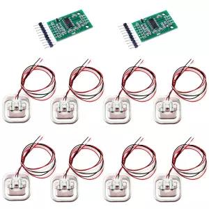 2 세트 50kg 인체 저울 하중 셀 계량 센서 저항 변형 하프 브리지 + HX711 A/D 증폭기 무게 모듈 DIY 키트