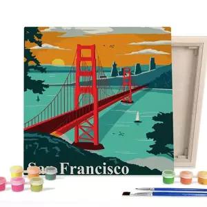 [아트박스]/아이러브페인팅 그림그리기 세트 랜드마크 샌프란시스코 금문교 25x25