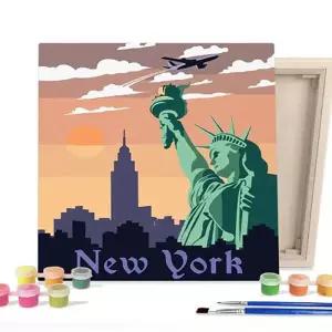 [아트박스]/아이러브페인팅 그림그리기 세트 랜드마크 뉴욕 자유의 여신상 25x25