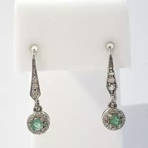 [셀러허브 패션][블루케이] A급 그린에메랄드 원석 귀걸이211212-04n (46776424)