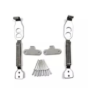 Zcargel 자동차 유니버설 트렁크 스프링 후크 2개 스테인리스 스틸 후드 래치 패스너 보닛 잠금 키트 클립