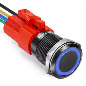 XINYIELE 16MM 래치 12V 푸시 버튼 스위치 켜기 차량용 LED 조명 전원 스위치로 방수 와이어 소켓 플러그
