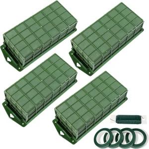 크리스마스 결혼식 정원 장식을 위한 플로럴 폼 케이지 4개 블록 인공 꽃꽂이용 플라워 홀더 벌크 드라이